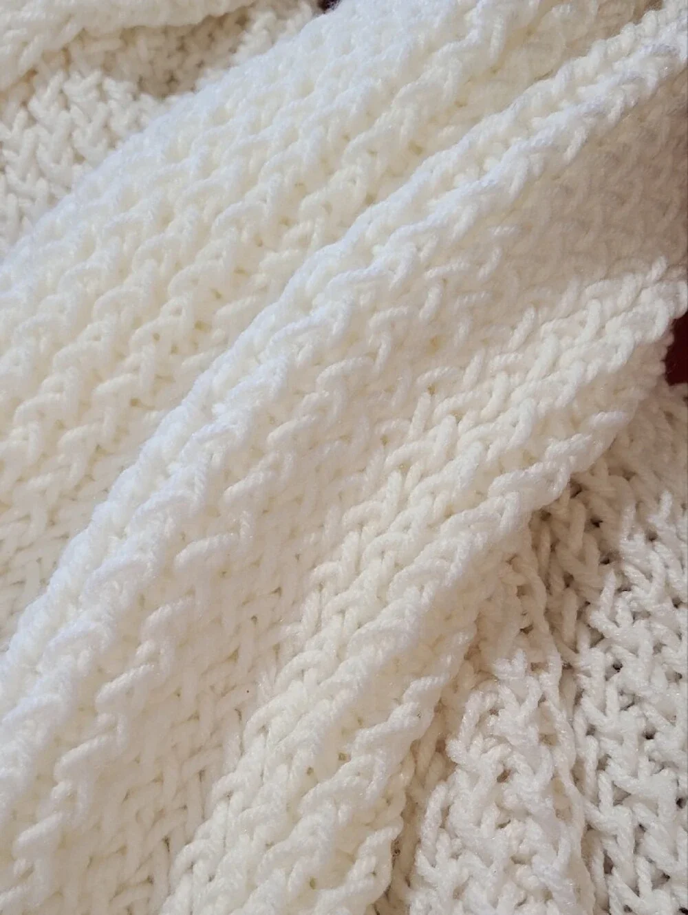 Cream Knit Fringe Scarf - Women's Accessory